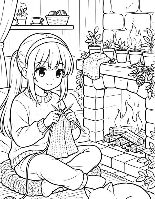 Cozy Anime Coloring Book