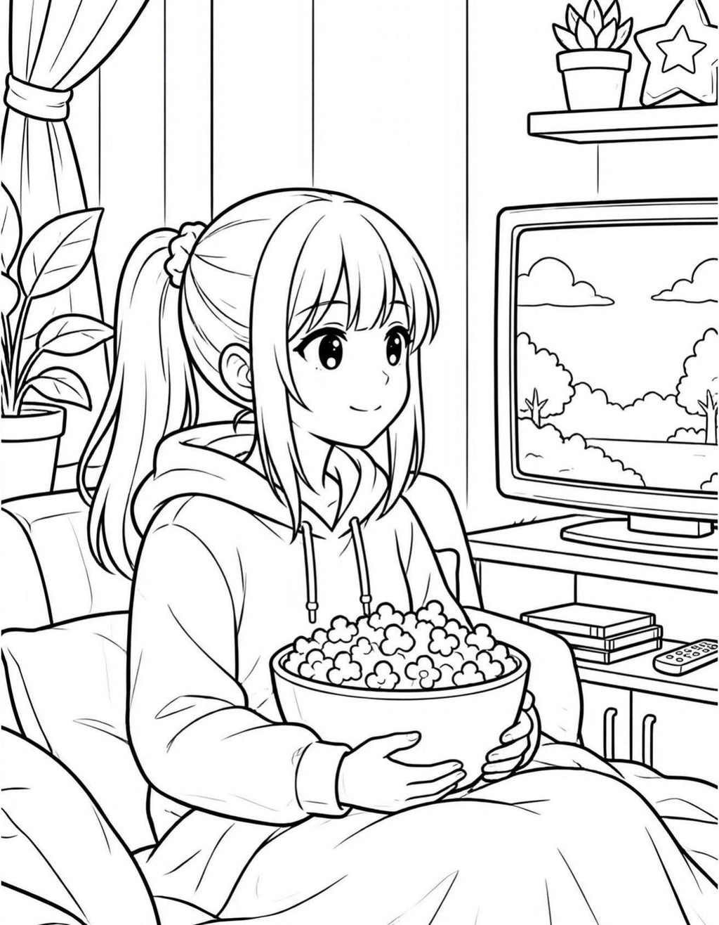 Cozy Anime Coloring Book