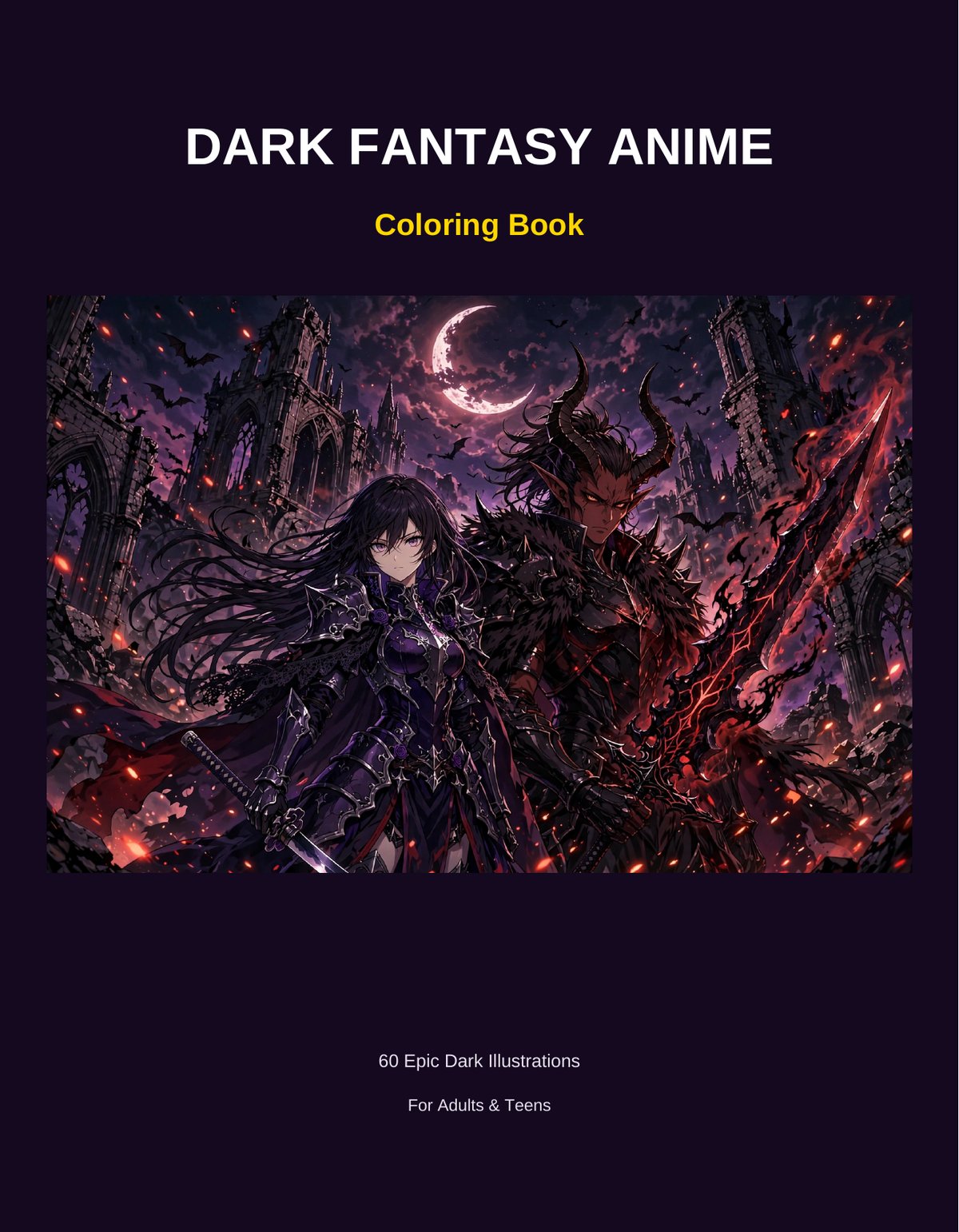 Dark Fantasy Anime Coloring Book