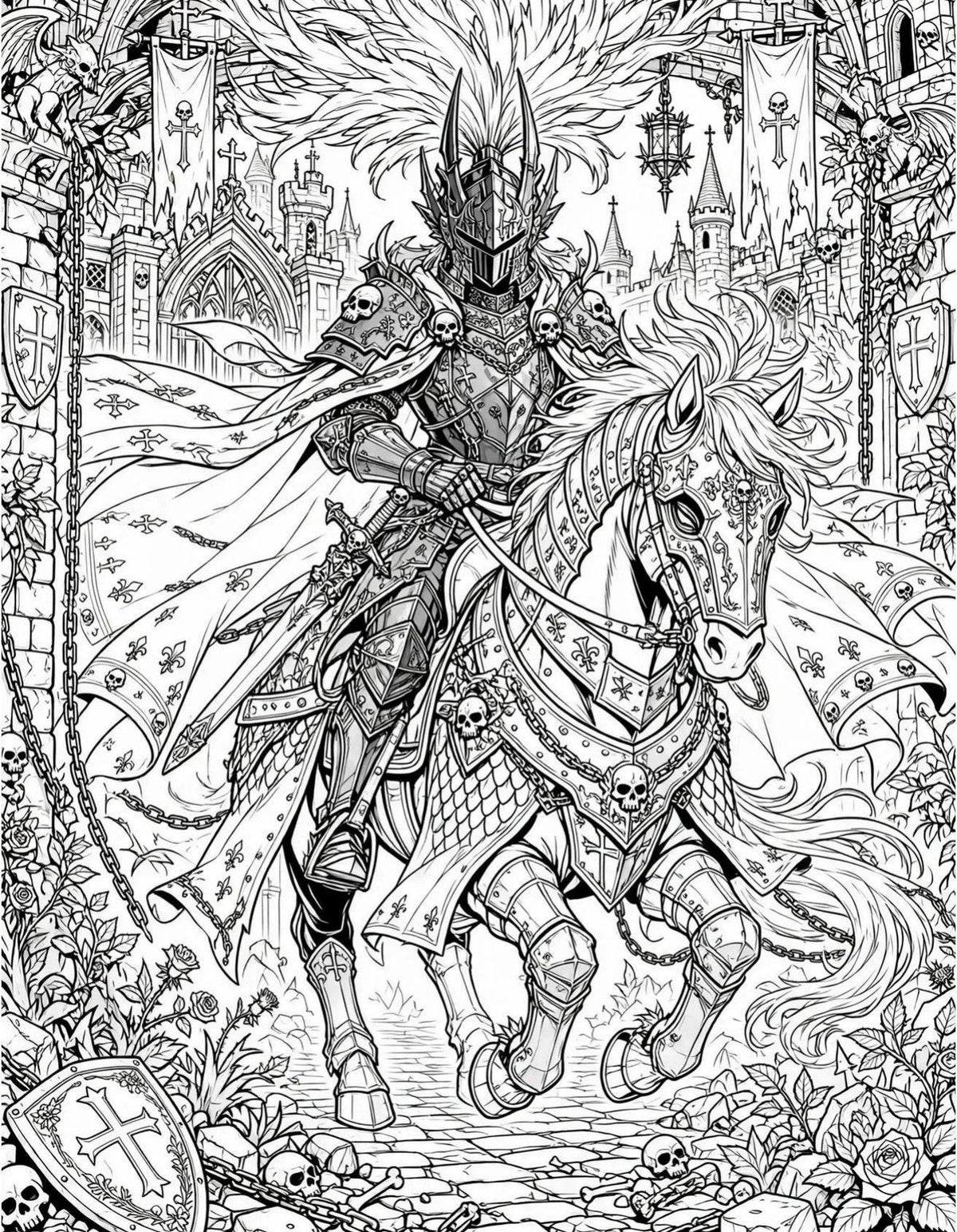 Dark Fantasy Anime Coloring Book