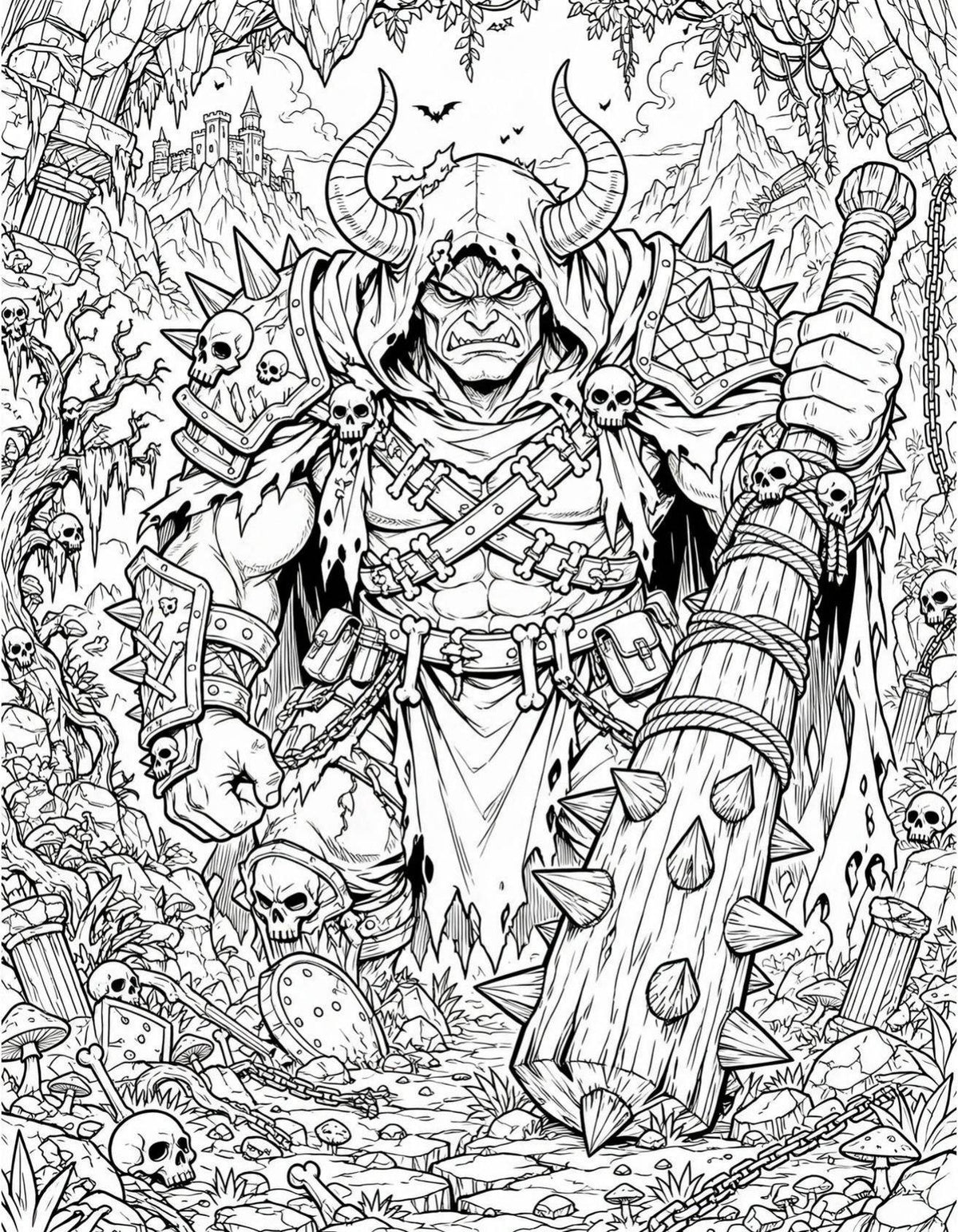 Dark Fantasy Anime Coloring Book