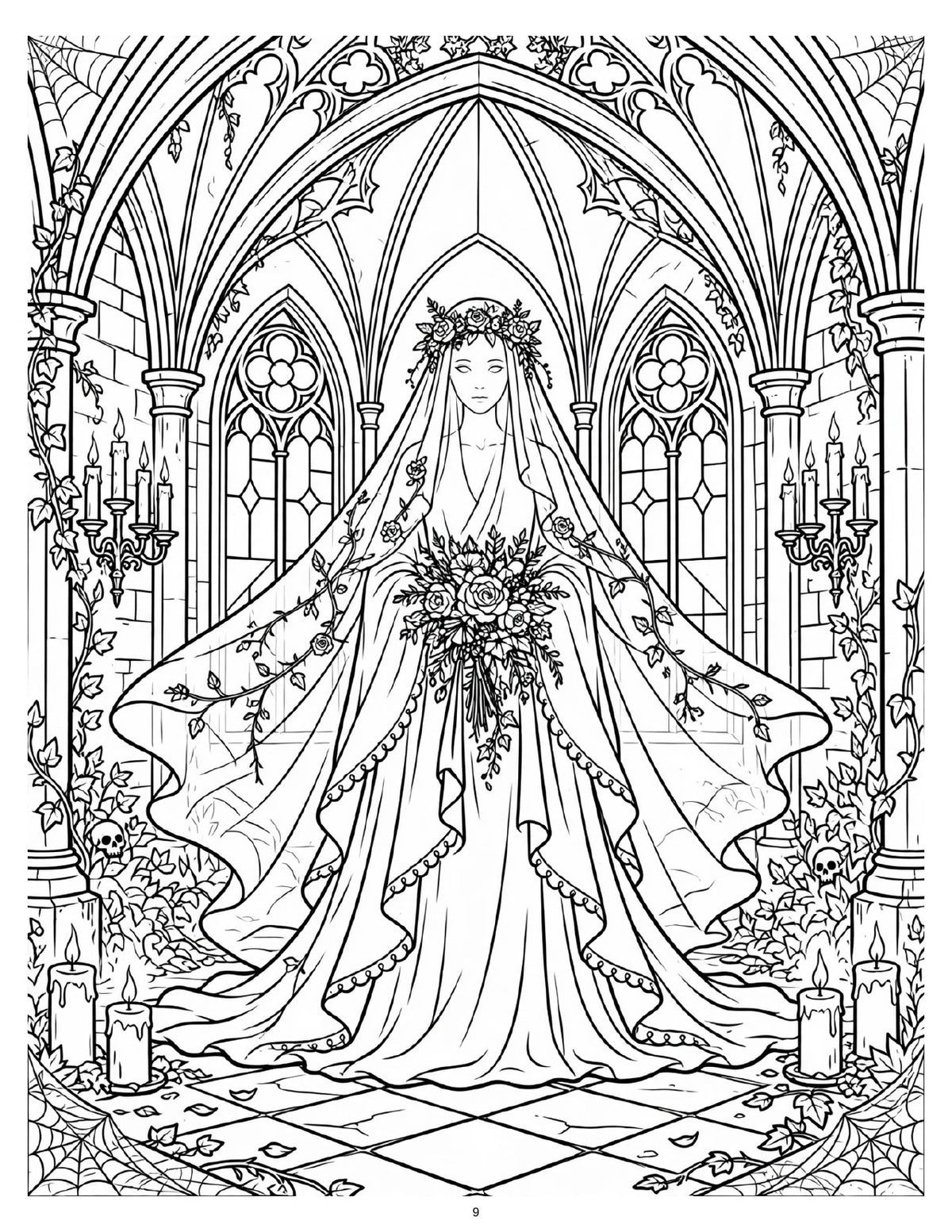 Halloween Horror Adult Coloring Book