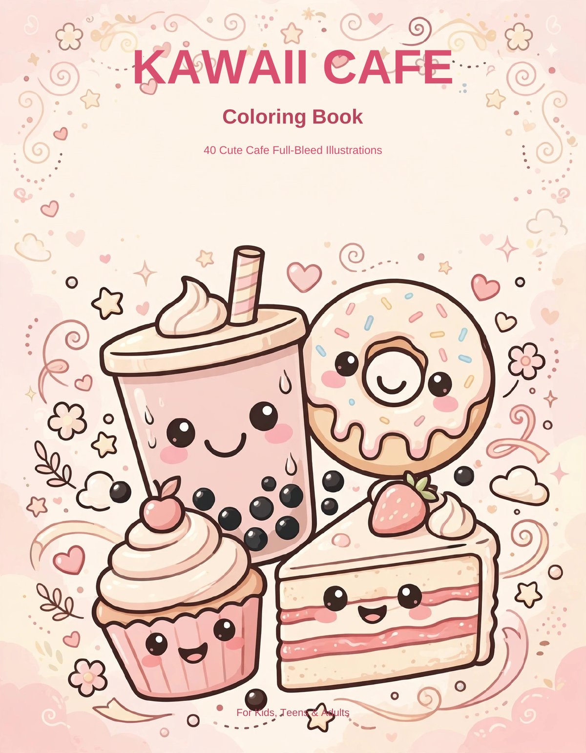 Kawaii Cafe Coloring Book
