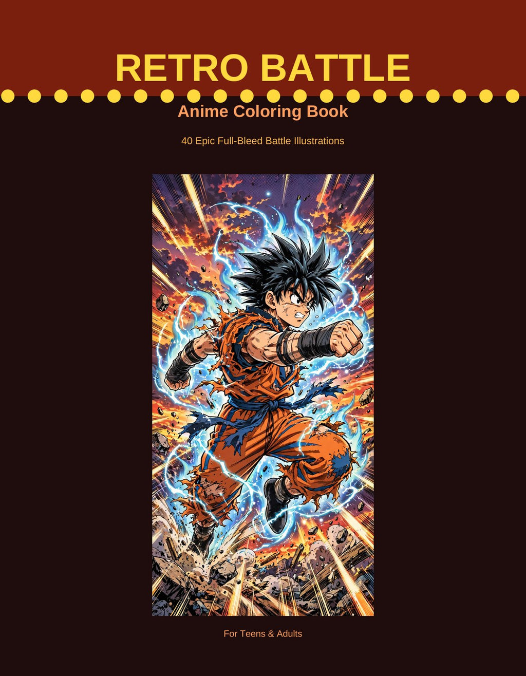 Retro Battle Anime Coloring Book