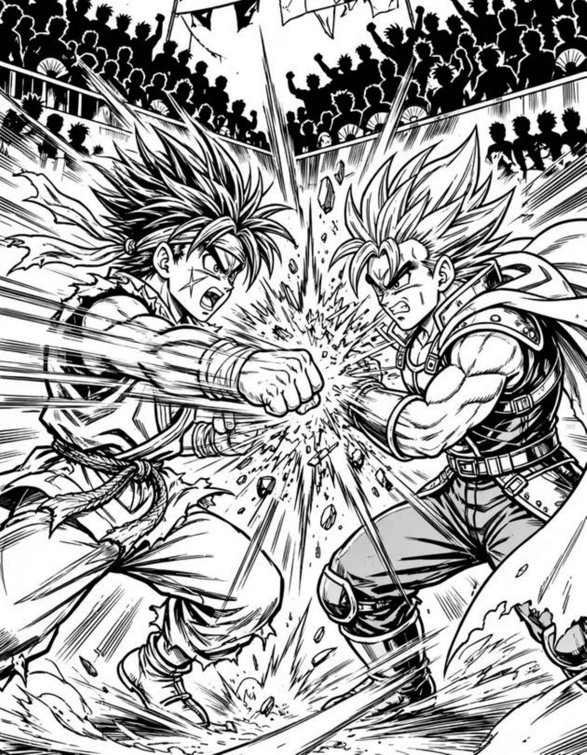 Retro Battle Anime Coloring Book
