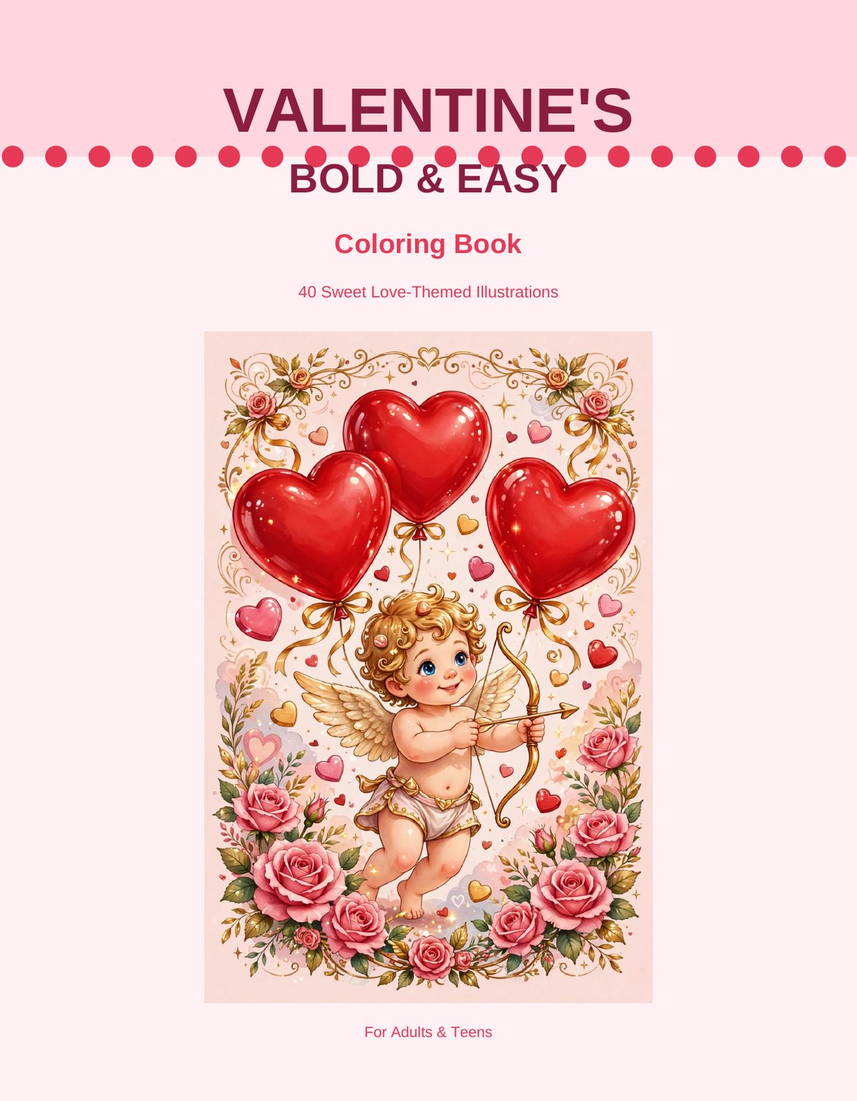 Valentine's Bold & Easy Coloring Book